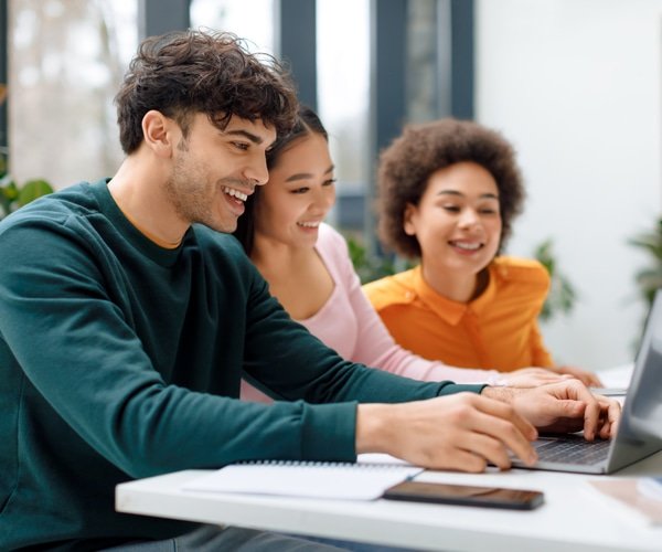 Students studying together